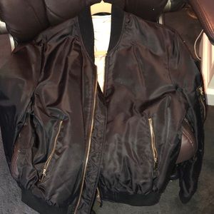 Zara black bomber jacket